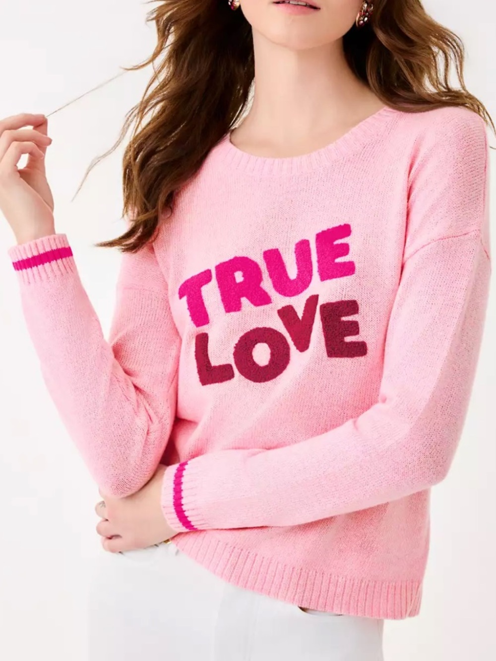 NWT Lilly Pulitzer 'TRUE LOVE' Pippy Sweater in Heathered Conch Shell Pink - Picture 3 of 16